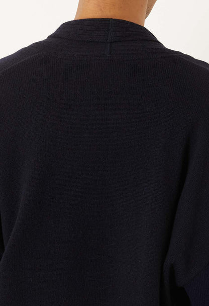 Blue Blue Japan Unisex Knitted Yak Cashmere Mixed Haori Cardigan - Dark Navy