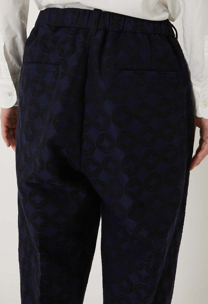 Blue Blue Japan Woman's Shippo Jacquard Tuck Pants