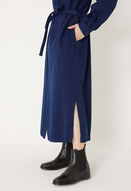 Blue Blue Japan Kasezome Sashiko Shirt Dress