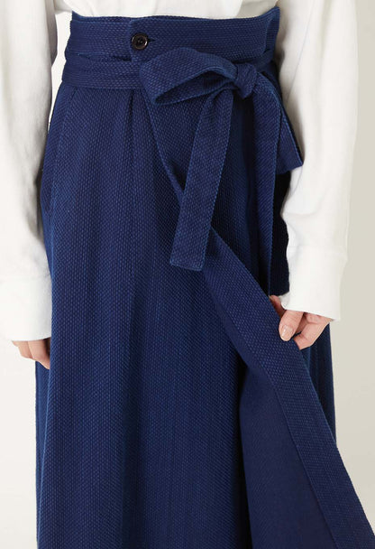Blue Blue Japan Kasezome Sashiko Wrap Skirt