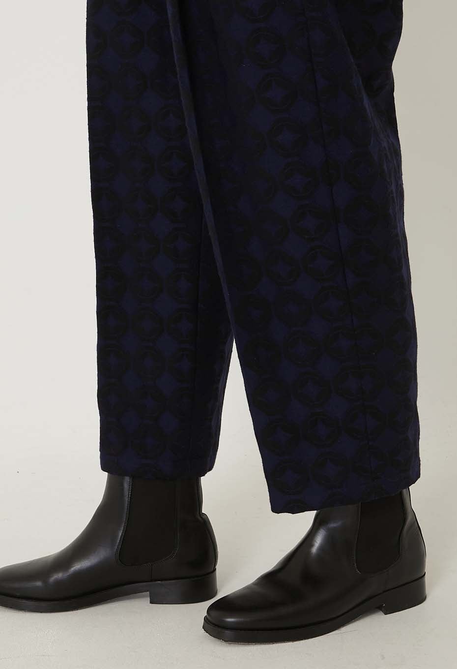 Blue Blue Japan Woman's Shippo Jacquard Tuck Pants