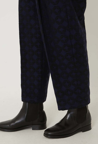 Blue Blue Japan Woman's Shippo Jacquard Tuck Pants