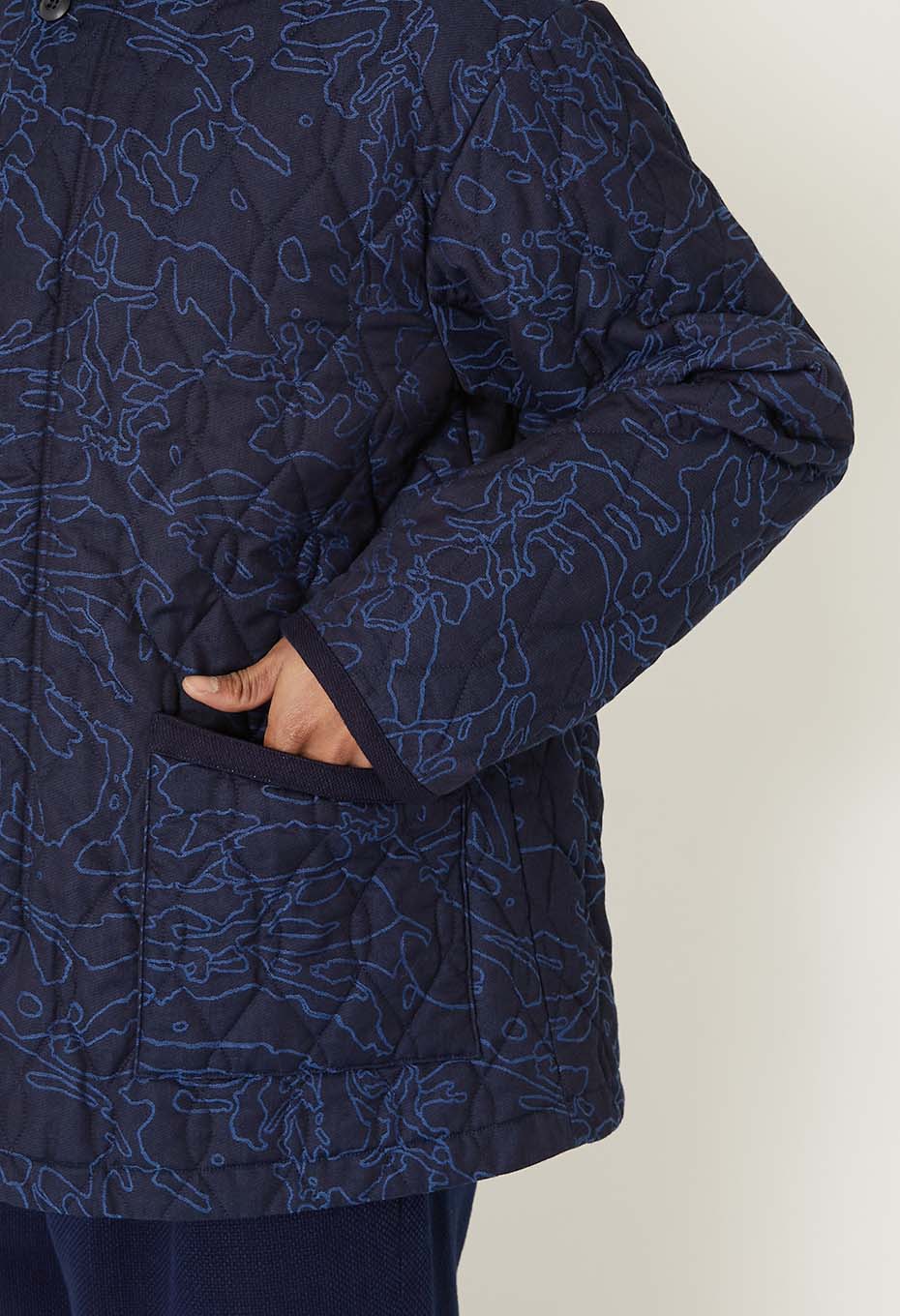 Blue Blue Japan Men's Indigo Jacquard Quilted Jacket