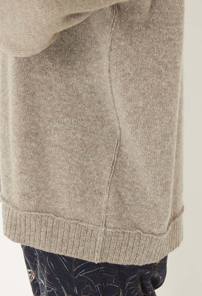 Blue Blue Japan Unisex Knitted Yak Cashmere Mixed Crewneck Pullover - Oatmeal