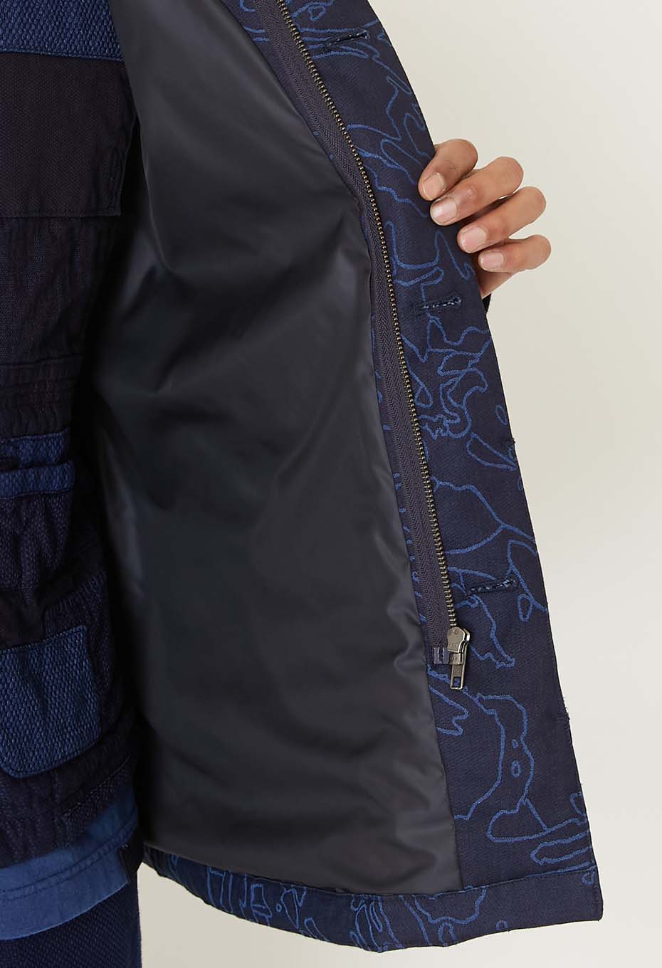 Blue Blue Japan Men's Indigo Jacquard Quilted Jacket