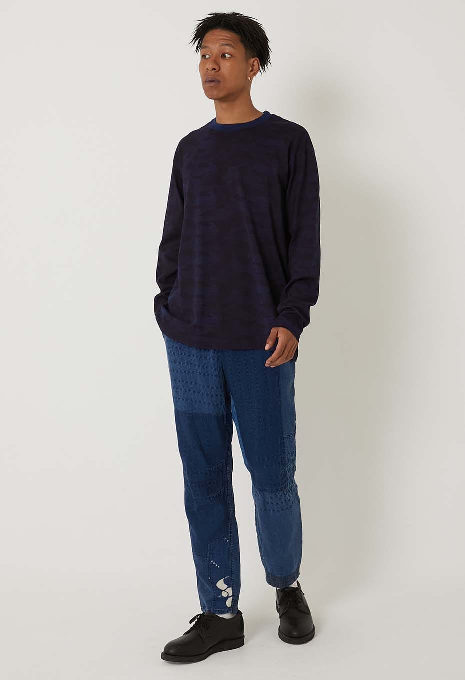 Blue Blue Japan Men's "Wind Flow" Hand-dyed Pullover