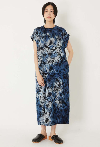 Blue Blue Japan Indigo Glass Jacquard Hand-dyed Dress