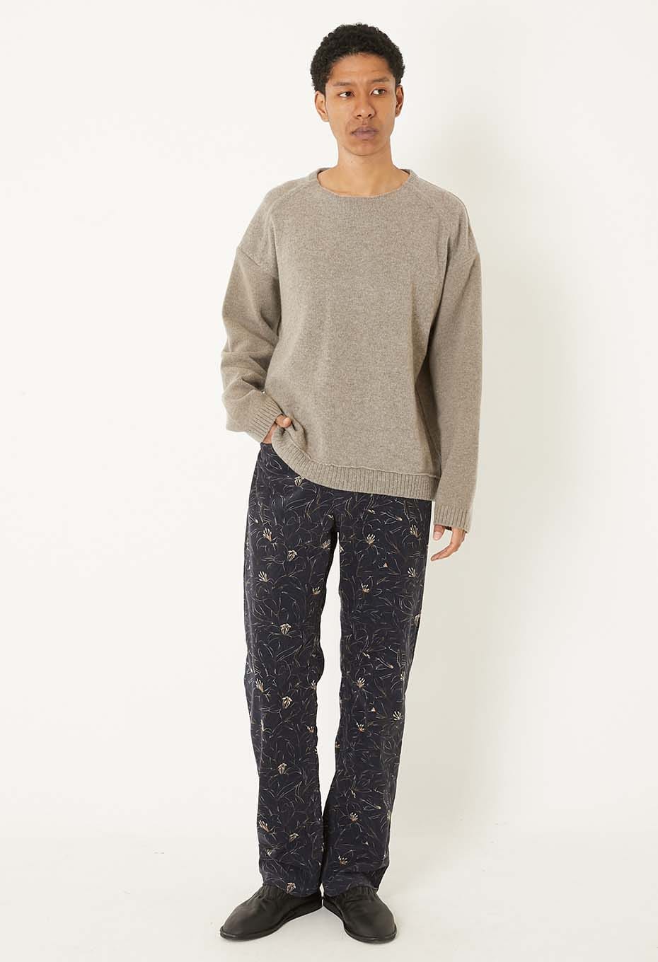 Blue Blue Japan Unisex Knitted Yak Cashmere Mixed Crewneck Pullover - Oatmeal