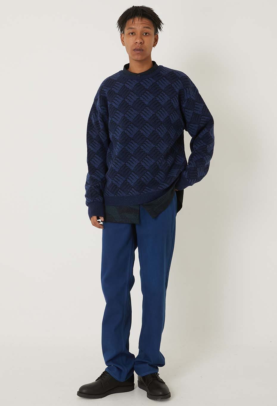 Blue Blue Japan Alpaca/Wool "Wind Wave" Crewneck Pullover