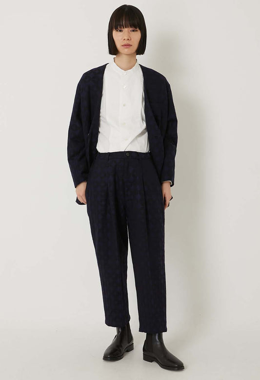 Blue Blue Japan Woman's Shippo Jacquard Tuck Pants