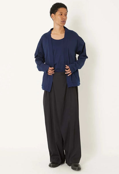 Blue Blue Japan Unisex Knitted Airy Smooth Indigo Haori Cardigan