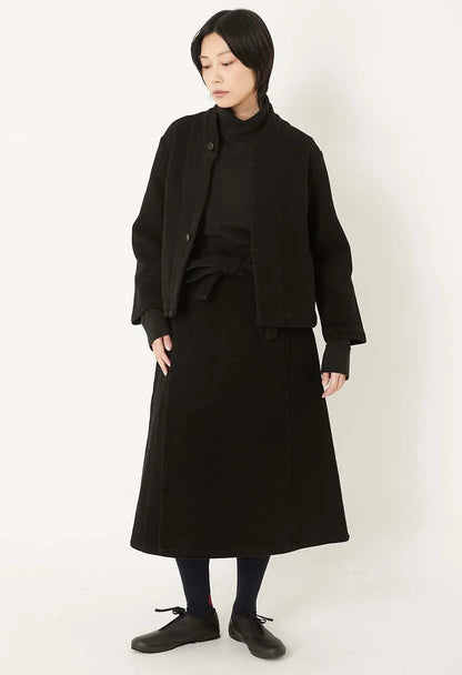 Blue Blue Japan Women's Nijuori Sashiko Haori Jacket - Black