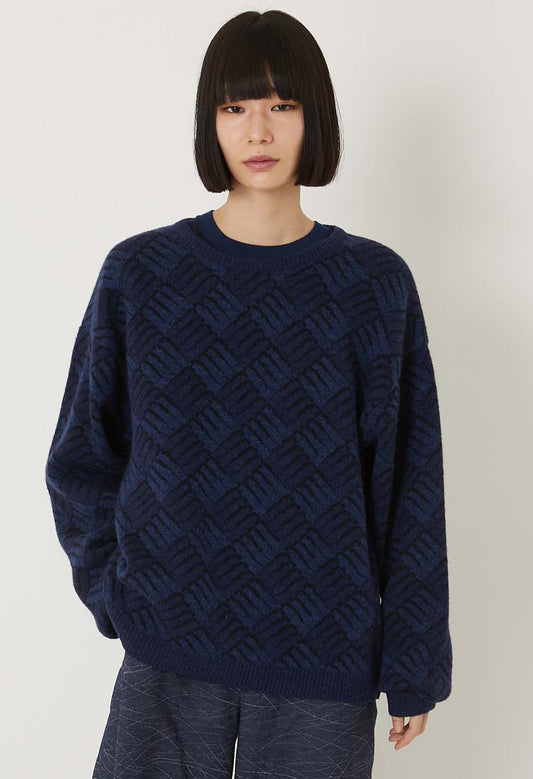 Blue Blue Japan Alpaca/Wool "Wind Wave" Crewneck Pullover