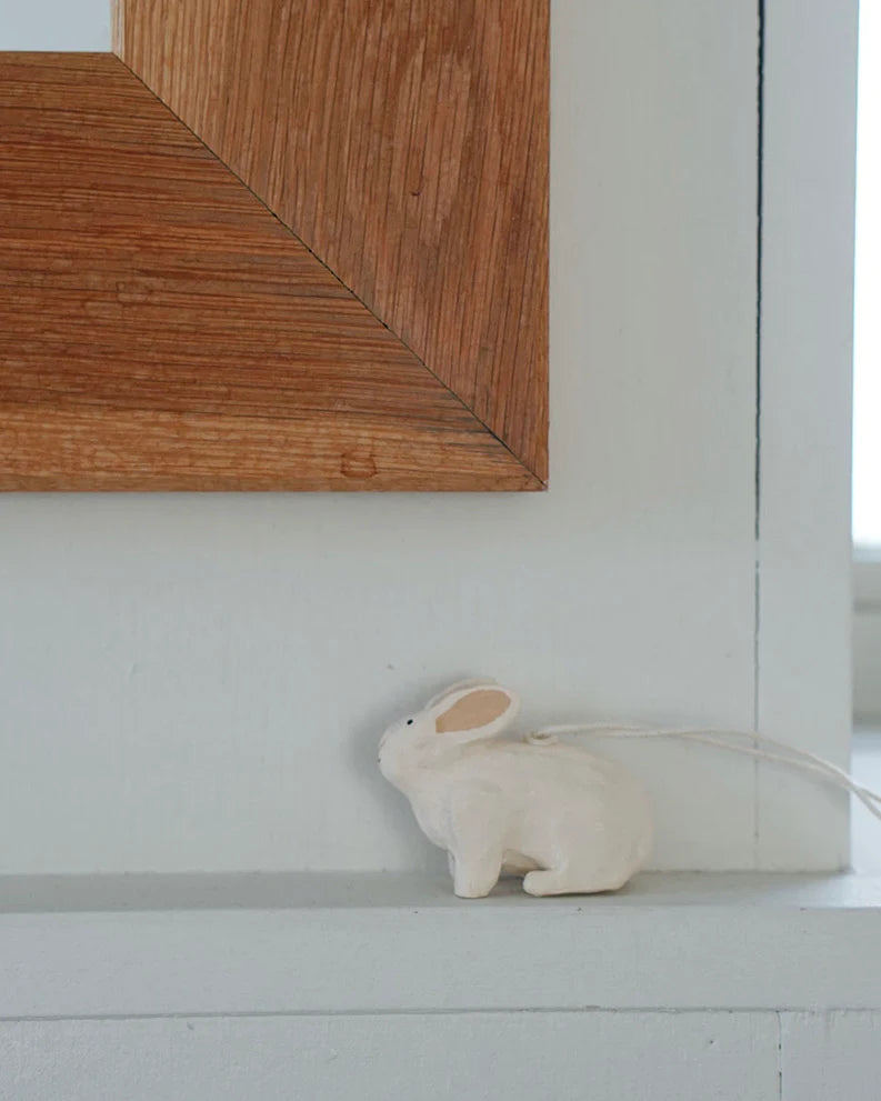 Paper Mache Rabbit Ornament by Fog Linen Work