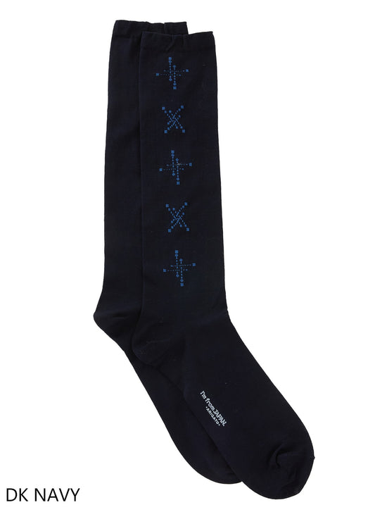 Blue Blue Japan Unisex Knitted 'Koborebi' Knee Socks (Dark Navy)
