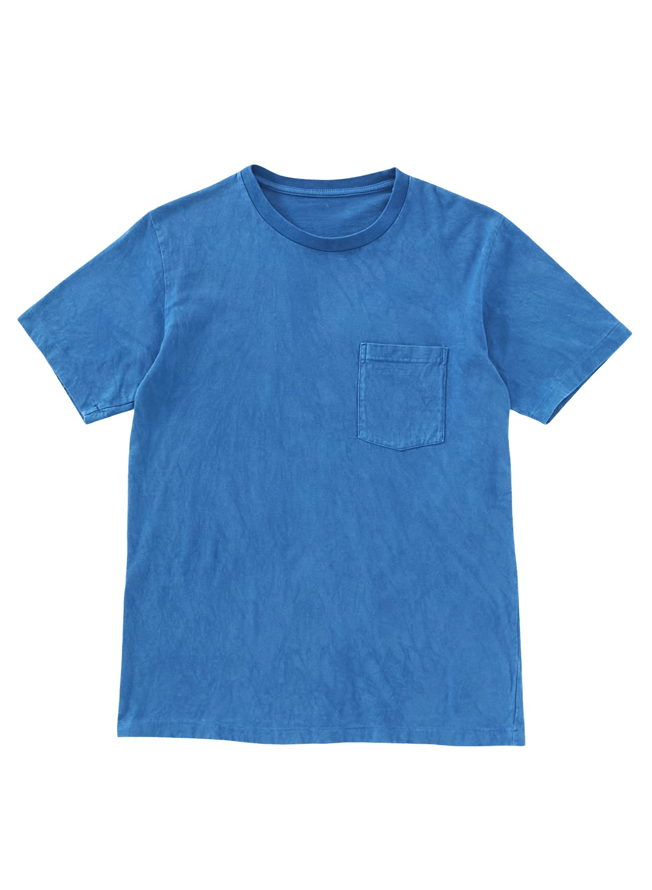 Blue Blue Japan Unisex Knitted indigo "Bamboo Tiger" Pocket T-shirt - Indigo