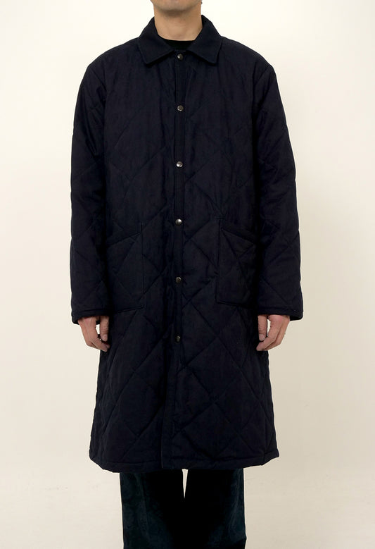 Blue Blue Japan "Tsujigahana" Jacquard Quilted Long Coat (Unisex)
