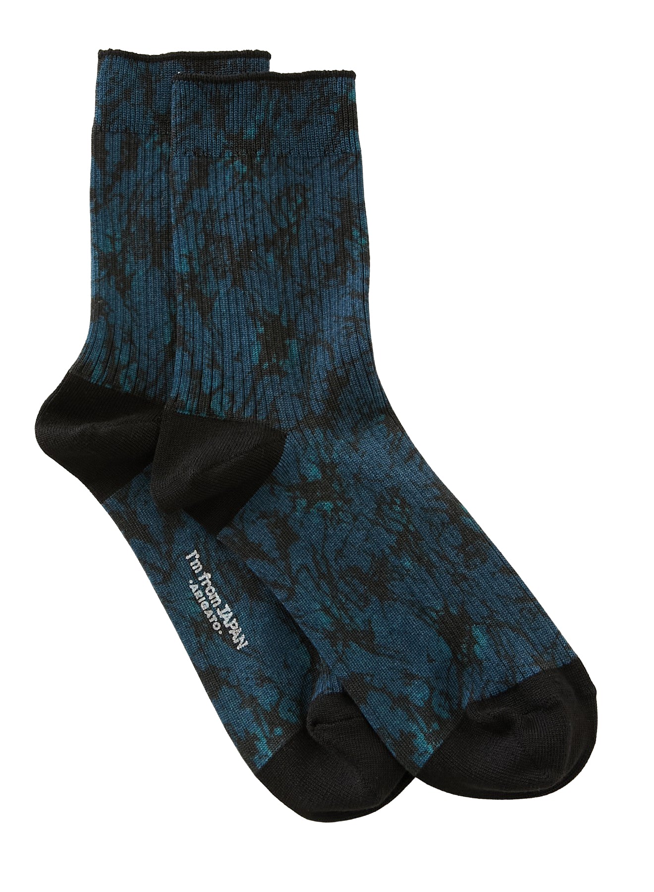 Blue Blue Japan Unisex Knitted Transfer Printed Glass Pattern Socks - Navy