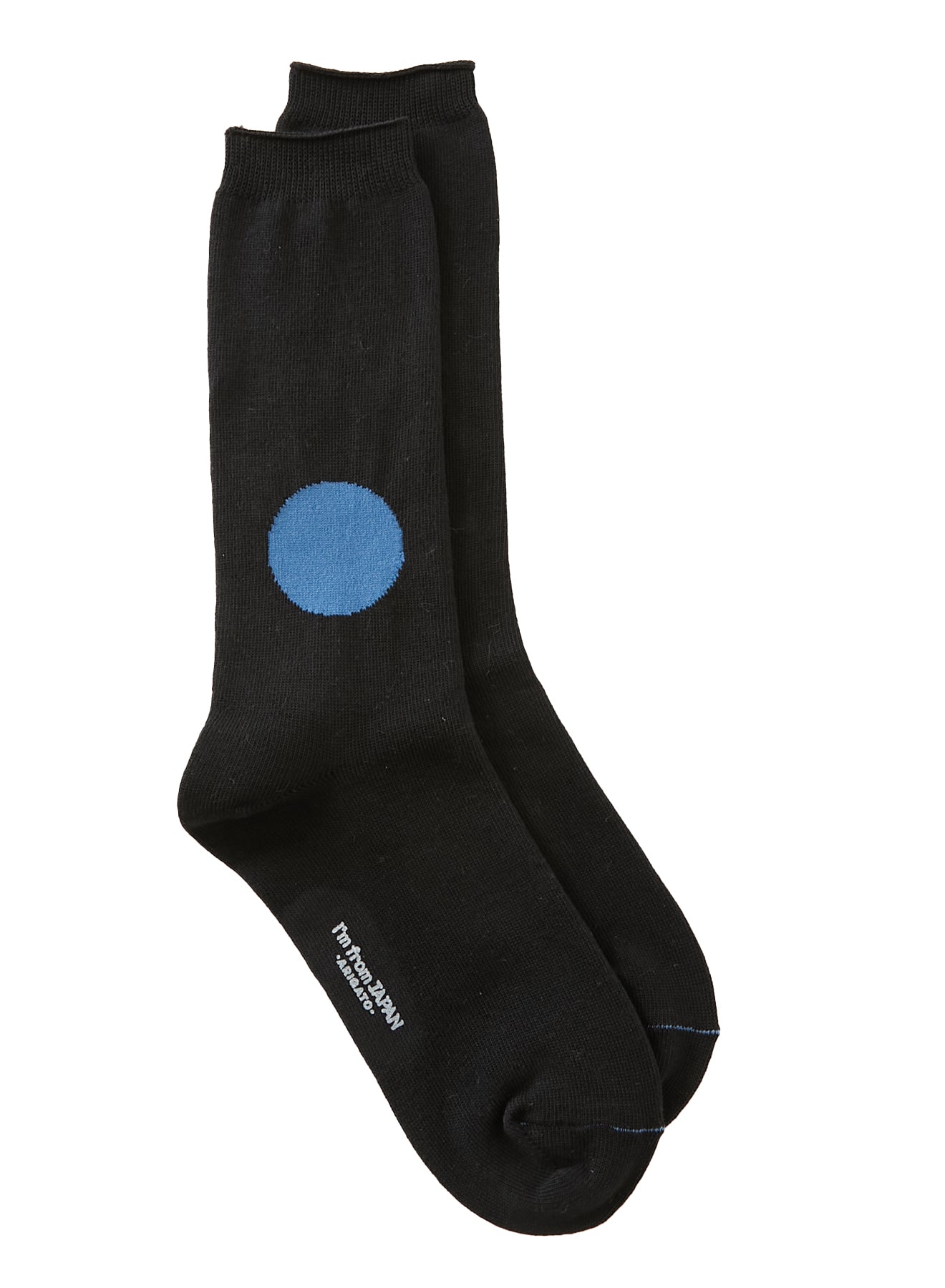 Blue Blue Japan Unisex Knitted Blue Circle Jacquard Socks - Black