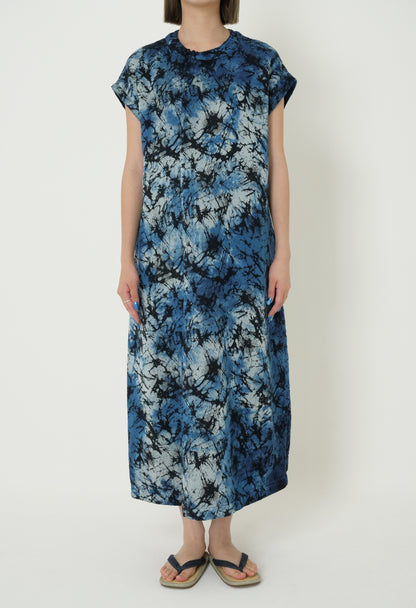 Blue Blue Japan Indigo Glass Jacquard Hand-dyed Dress