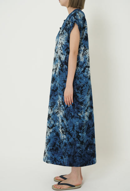 Blue Blue Japan Indigo Glass Jacquard Hand-dyed Dress