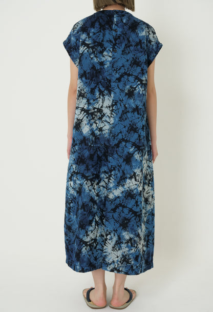 Blue Blue Japan Indigo Glass Jacquard Hand-dyed Dress