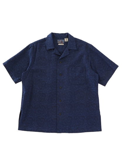 Blue Blue Japan Men's Woven Indigo Mizuhiki Jacquard Shirt