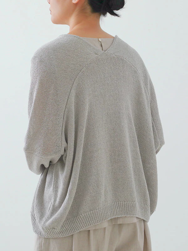 evam eva Silk Cardigan - Coral Gray