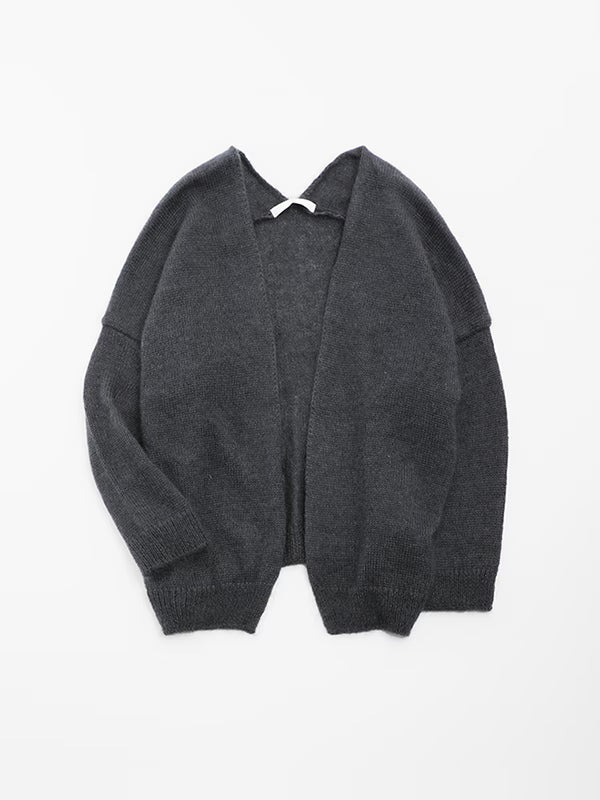 evam eva Silk/Mohair Wool Cardigan - Stone Gray