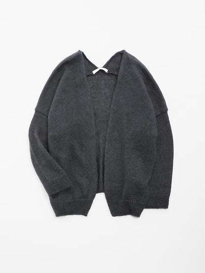 evam eva Silk/Mohair Wool Cardigan - Stone Gray
