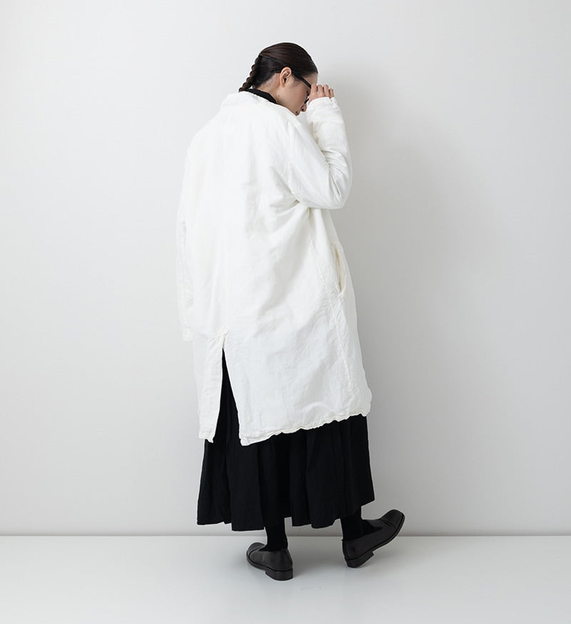 [40% off] Veritecoeur Buttonless Cotton Linen Coat - Hakua