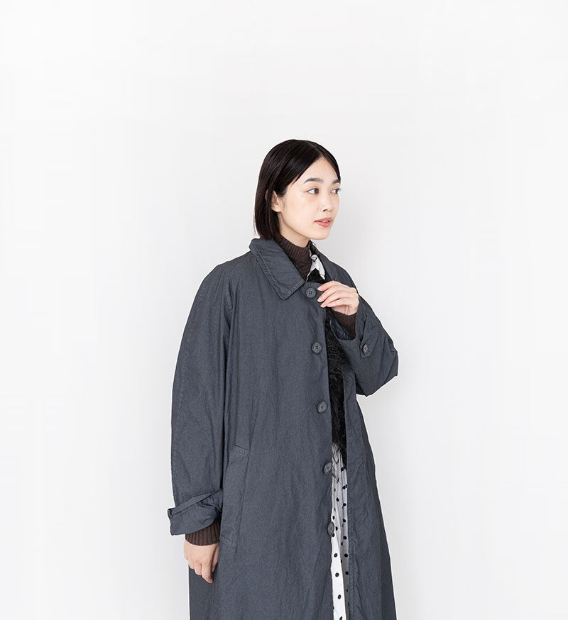 [Arriving Soon] Veritecoeur Stand Collar Coat - Sumi Gray