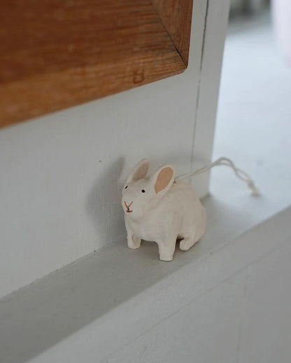 Paper Mache Rabbit Ornament by Fog Linen Work