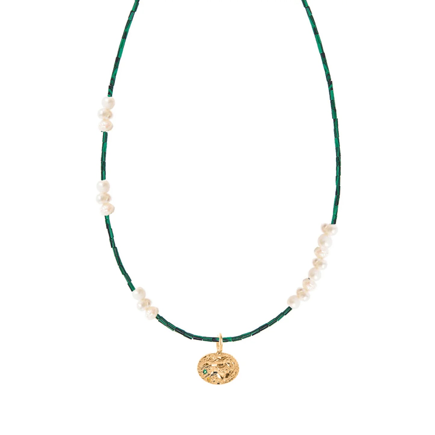 HERMINA ATHENS - Pine Pearl Necklace with Knossos Charm