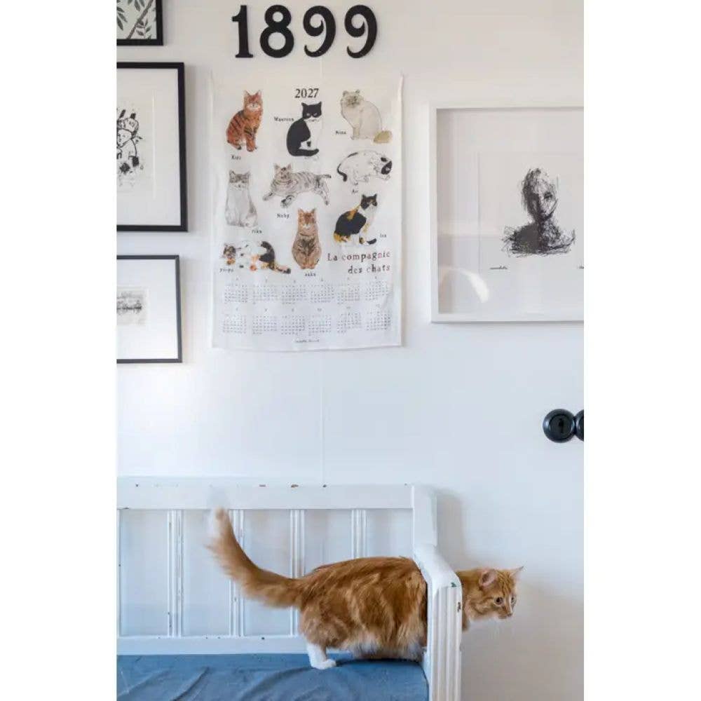 [Pre-order: Shipping Sep./Oct.]2027 Linen Calendar The Cat Company