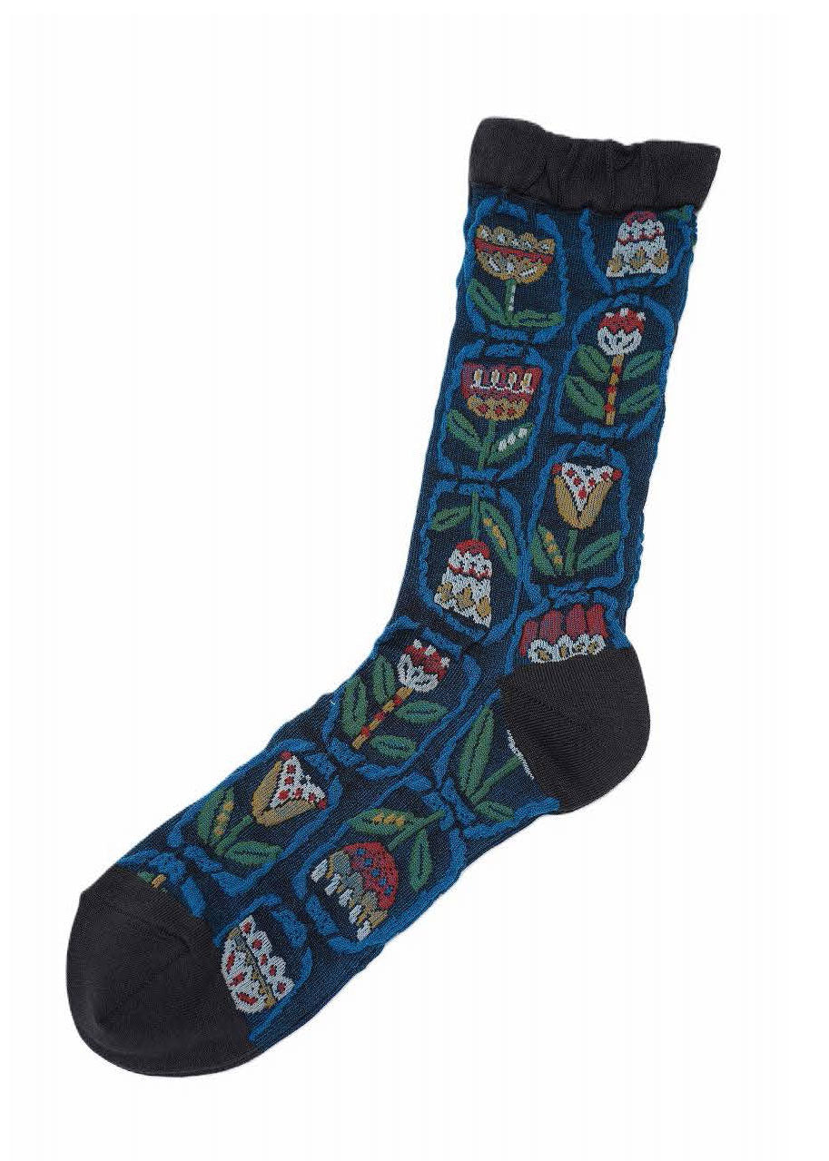 M. & Kyoko Cotton Socks - Black  (1124)