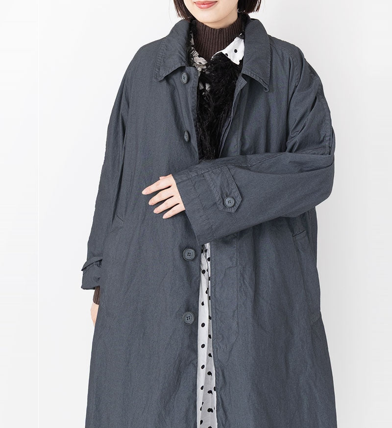[Arriving Soon] Veritecoeur Stand Collar Coat - Sumi Gray