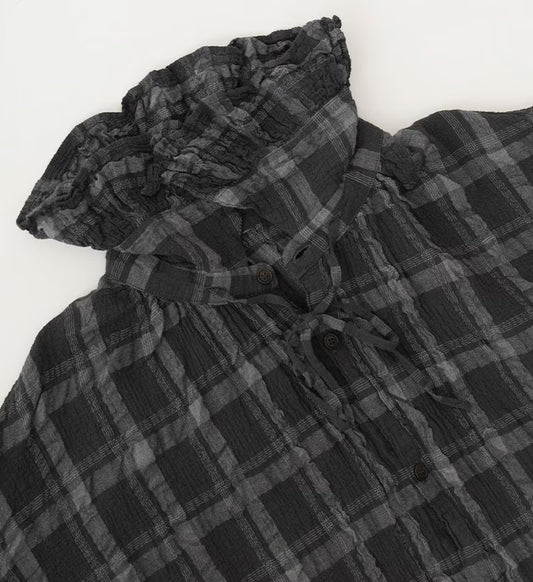 Veritecoeur Favorite Check Blouse - Gray