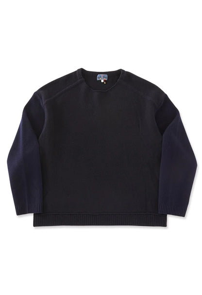 Blue Blue Japan Unisex Knitted Yak Cashmere Mixed Crewneck Pullover - Dark Navy