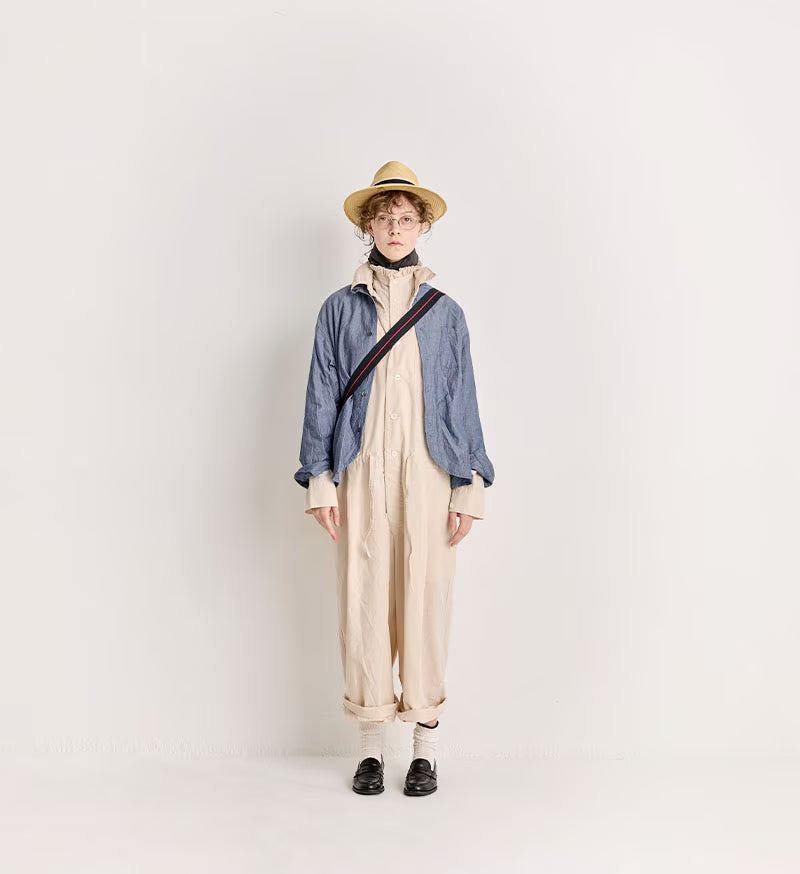 Veritecoeur Gathered Frill Shirt-Dungaree