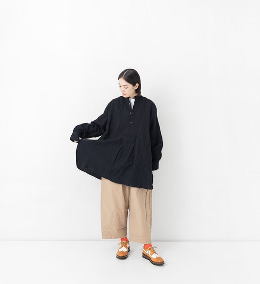 [Arriving Next Monday] Veritecoeur Wool Linen Yoke Shirt - Black (One Size Fits All)