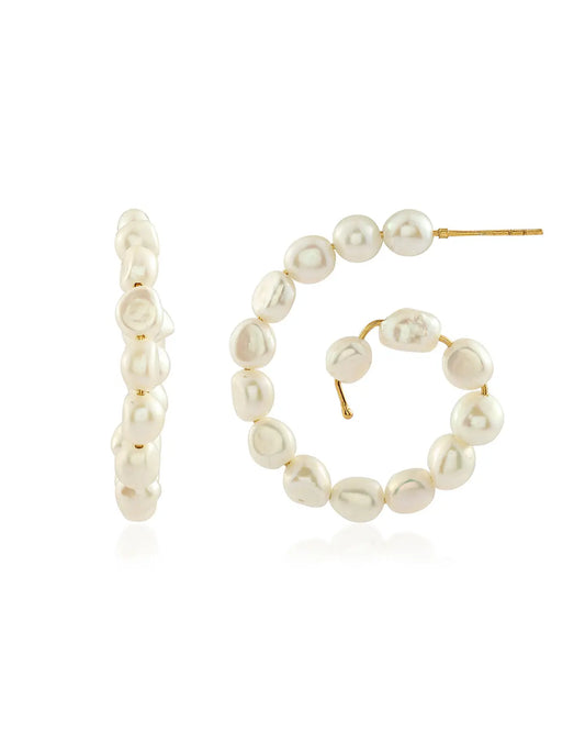 Shyla Lille Pearl Hoops Earrings