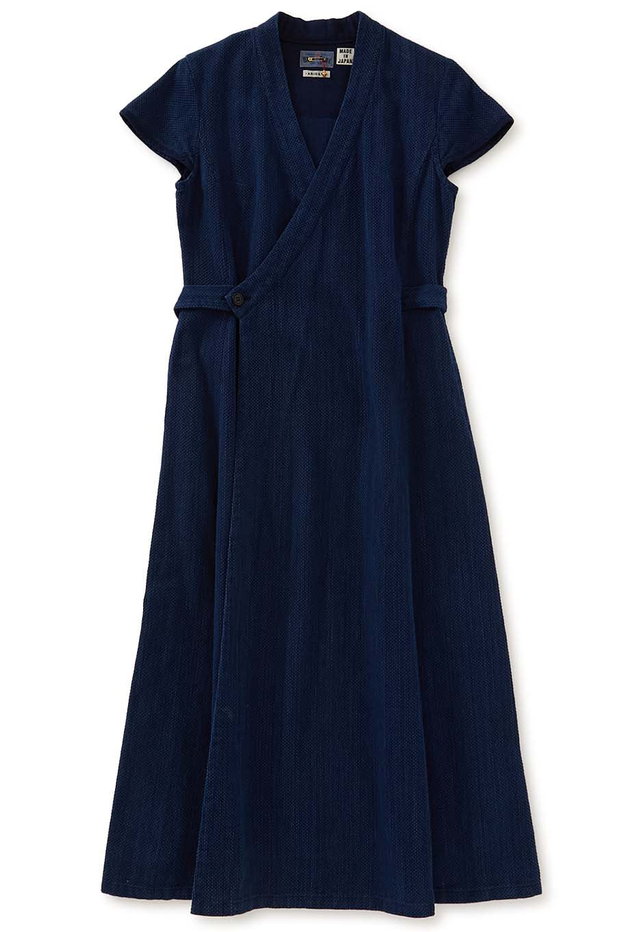 Blue Blue Japan Woven Kasezome Sashiko Wrap Dress