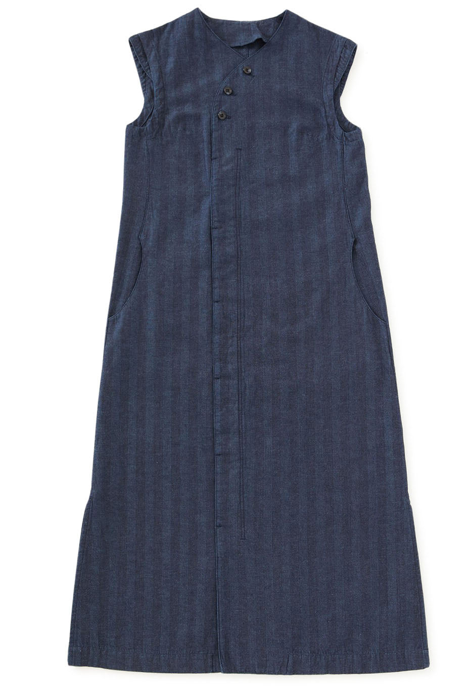 Blue Blue Japan Woven Indigo Mix Herringbone Khurta Dress