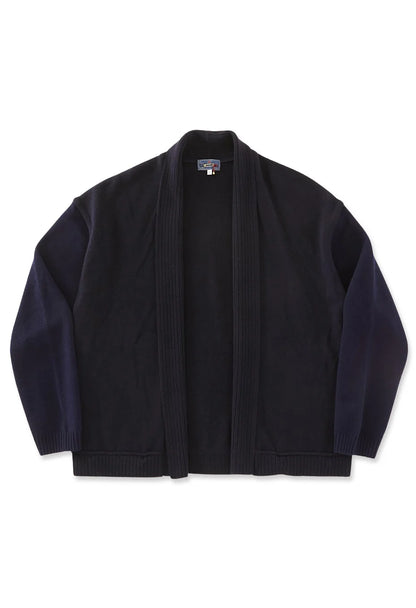 Blue Blue Japan Unisex Knitted Yak Cashmere Mixed Haori Cardigan - Dark Navy