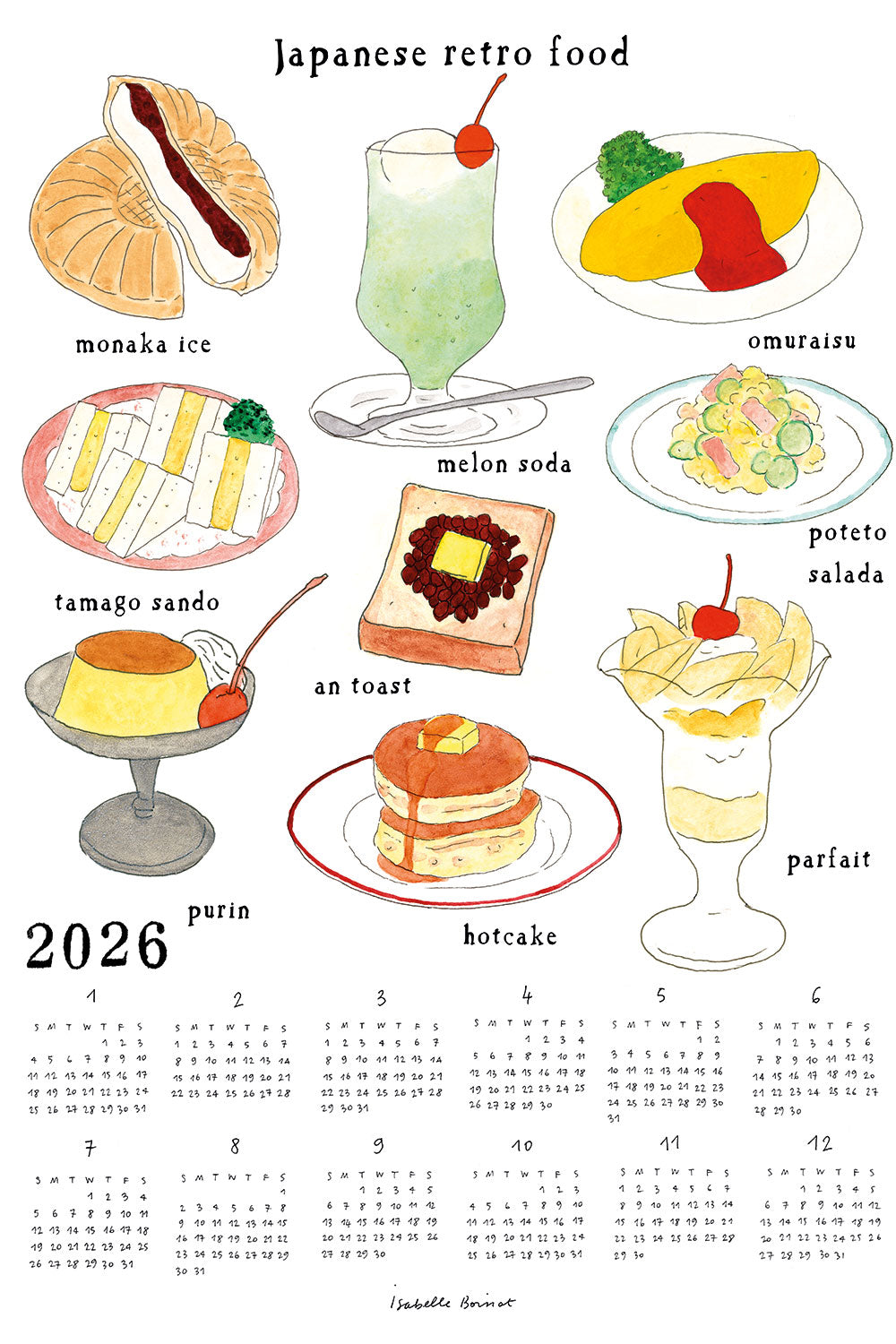 Fog Linen Work 2026 Linen Calendar - Japanese Retro Food