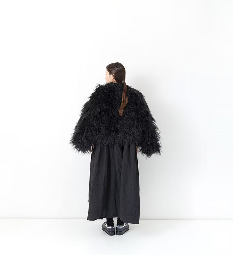 Veritecoeur LTD-190 Hidden Placket Gathered Dress - Black