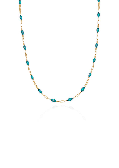 HERMINA ATHENS Turquoise Enamel Necklace