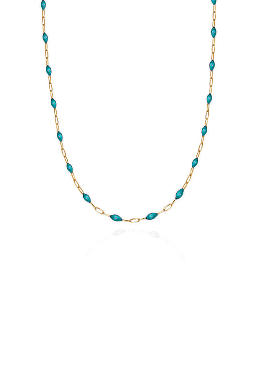 HERMINA ATHENS Turquoise Enamel Necklace