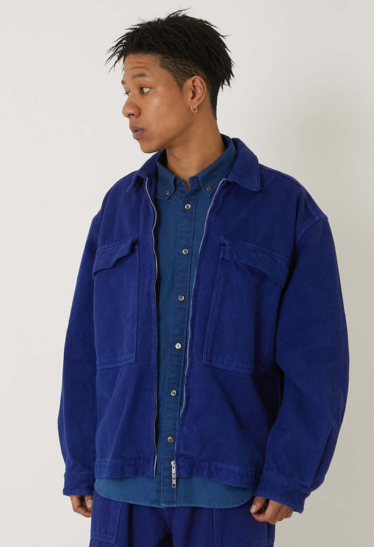 Blue Blue Japan Mens' Woven Sashiko Hand-dyed Zip-up Jacket